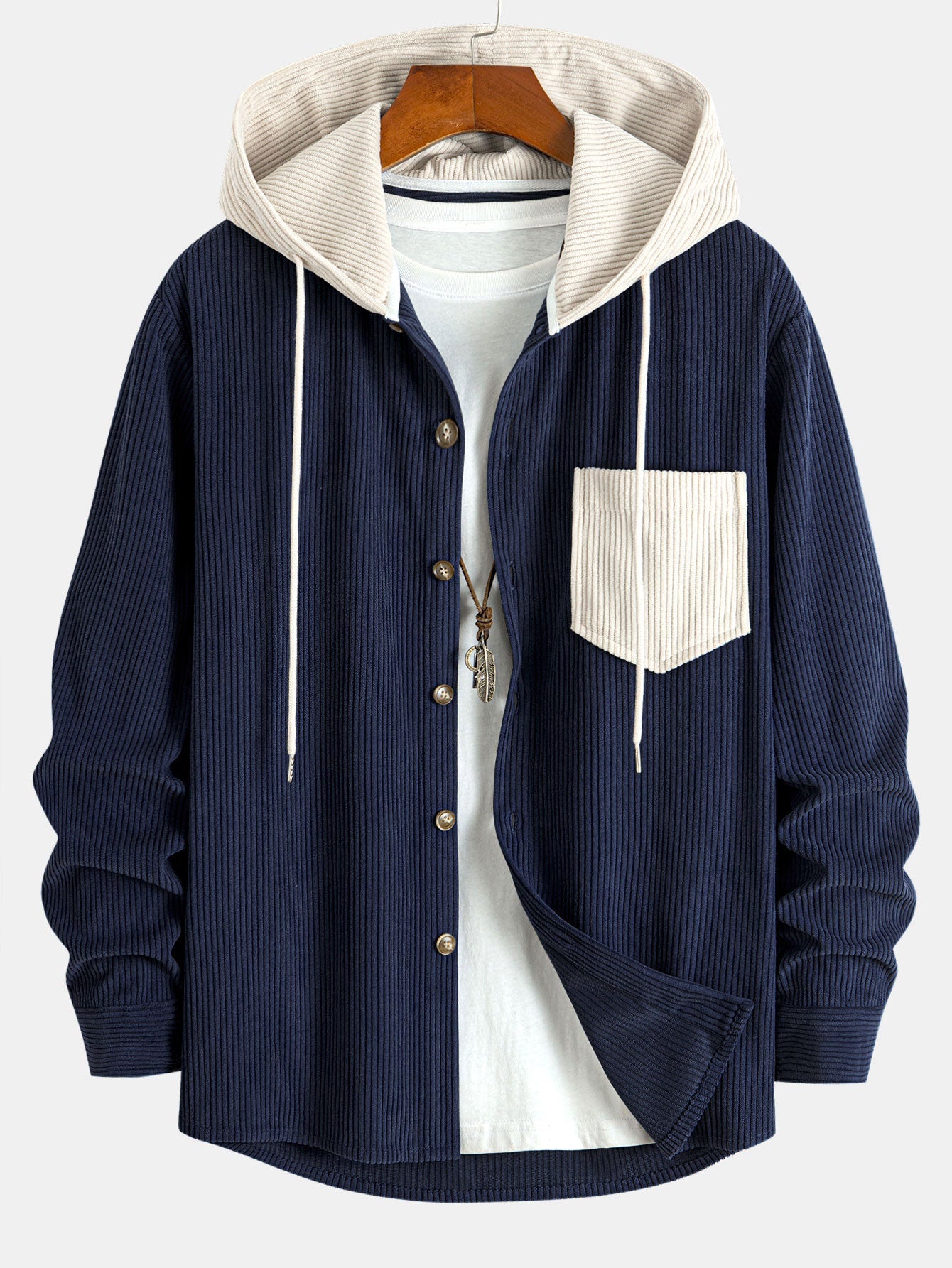 Landon Hooded Corduroy Jacket