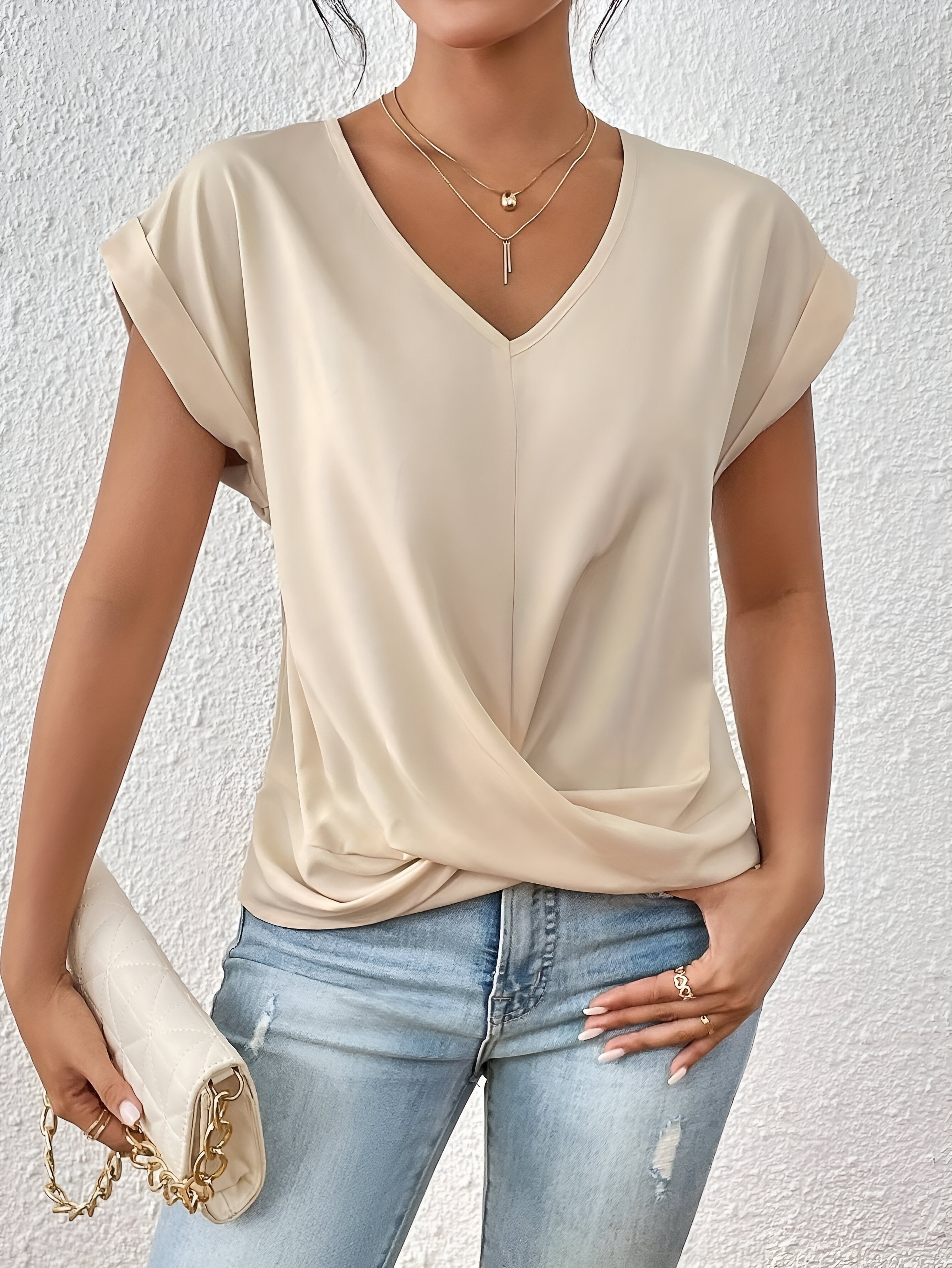 Isabel Draped V-Neck Top