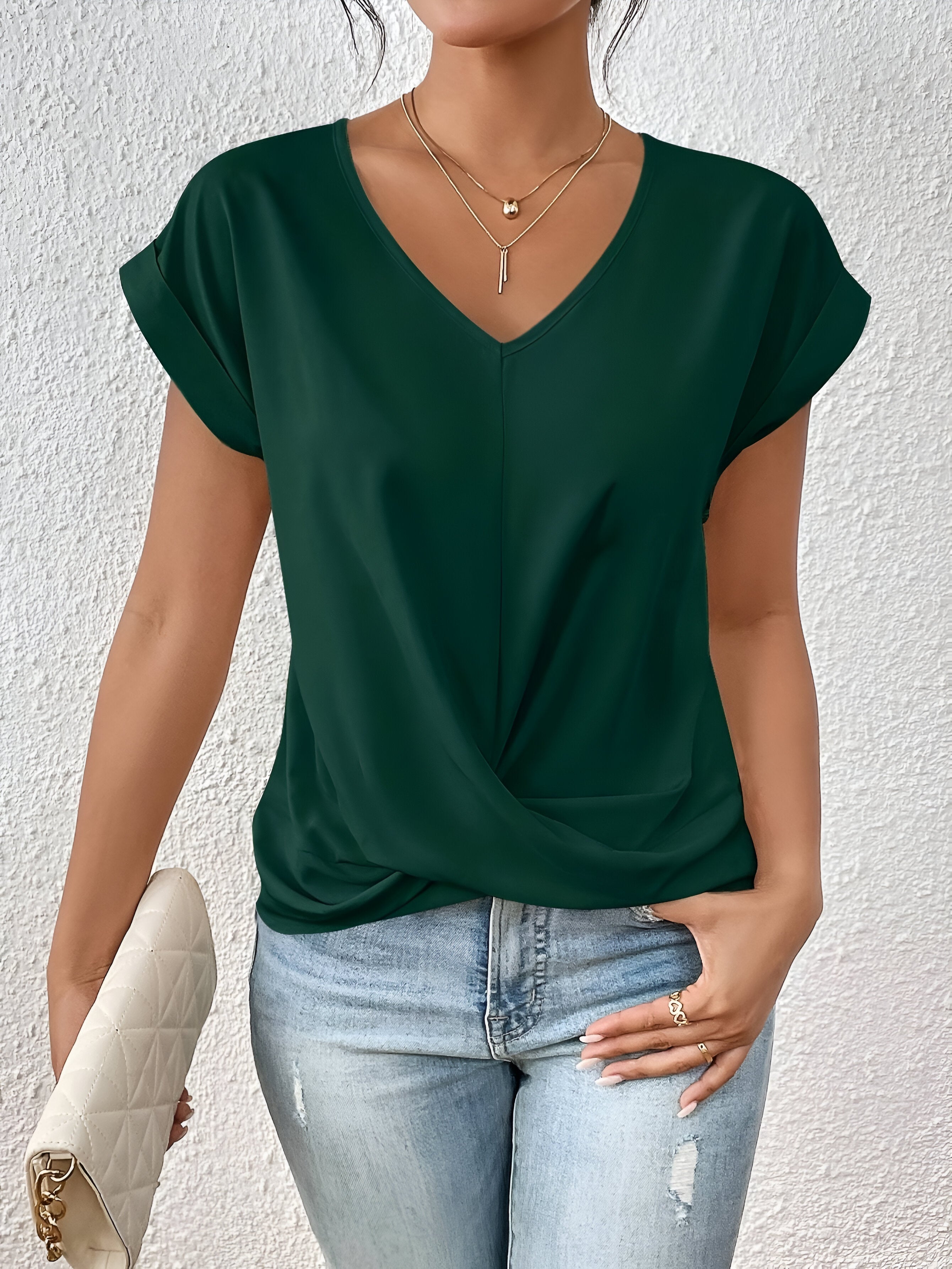 Isabel Draped V-Neck Top