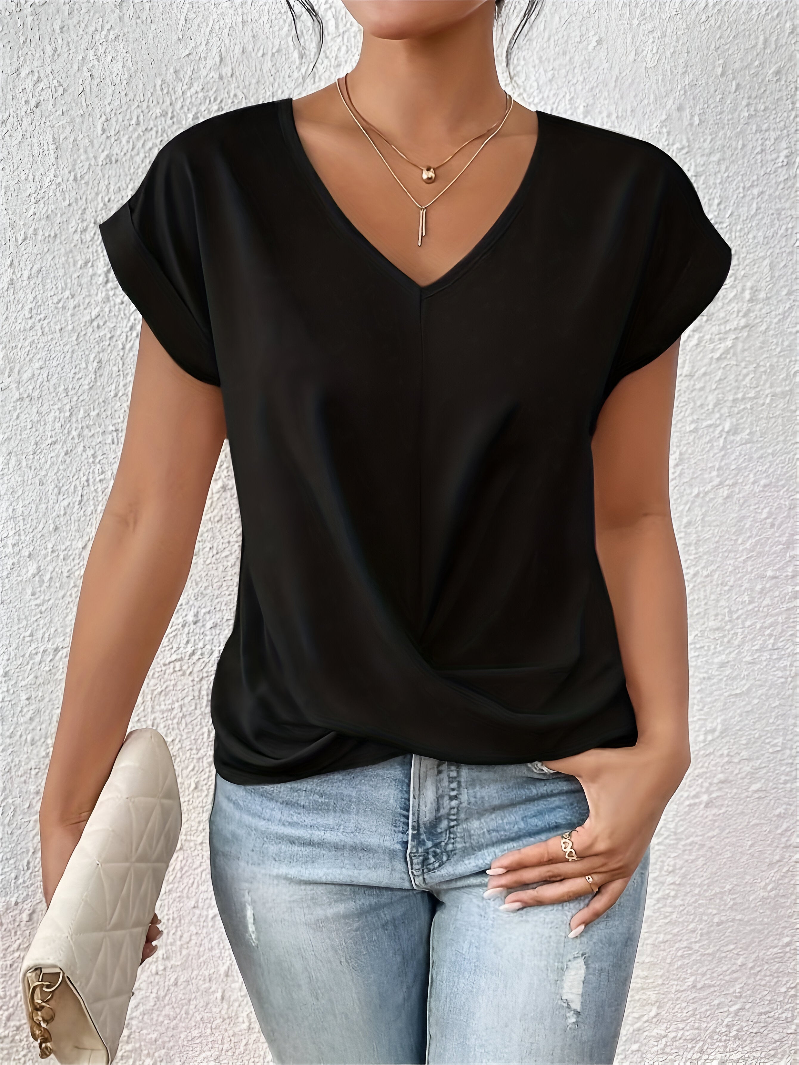 Isabel Draped V-Neck Top