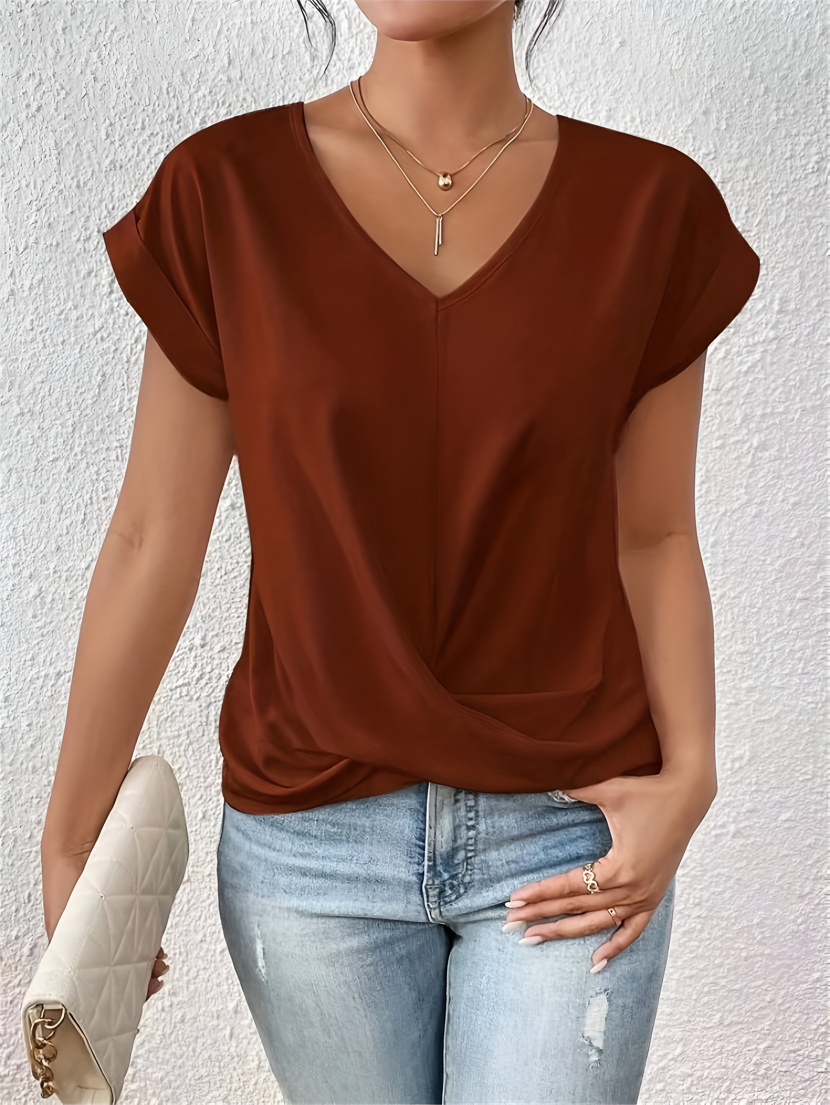 Isabel Draped V-Neck Top