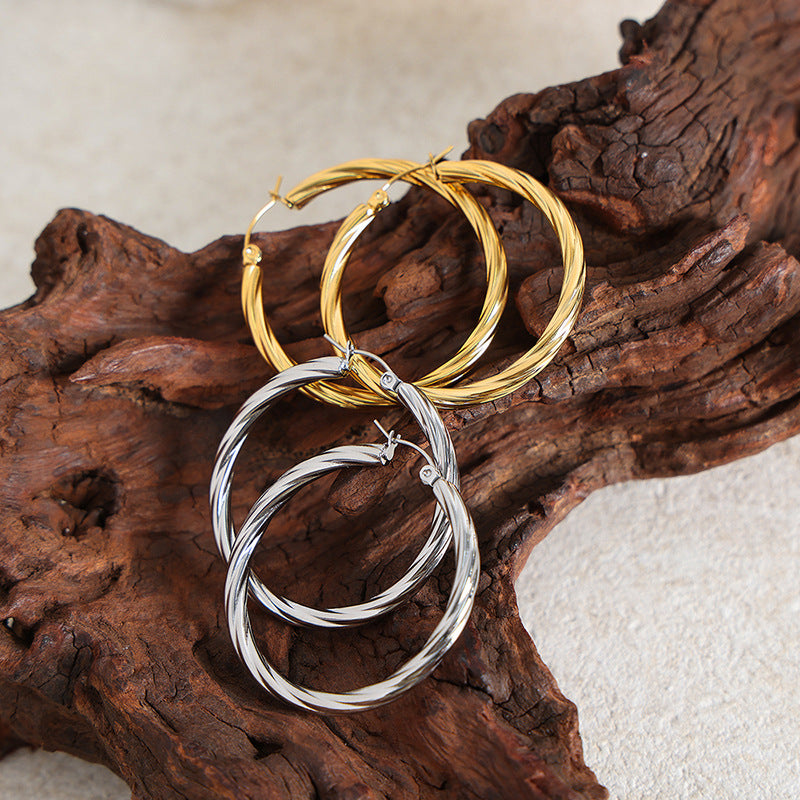 Avery Twist Hoop Earrings