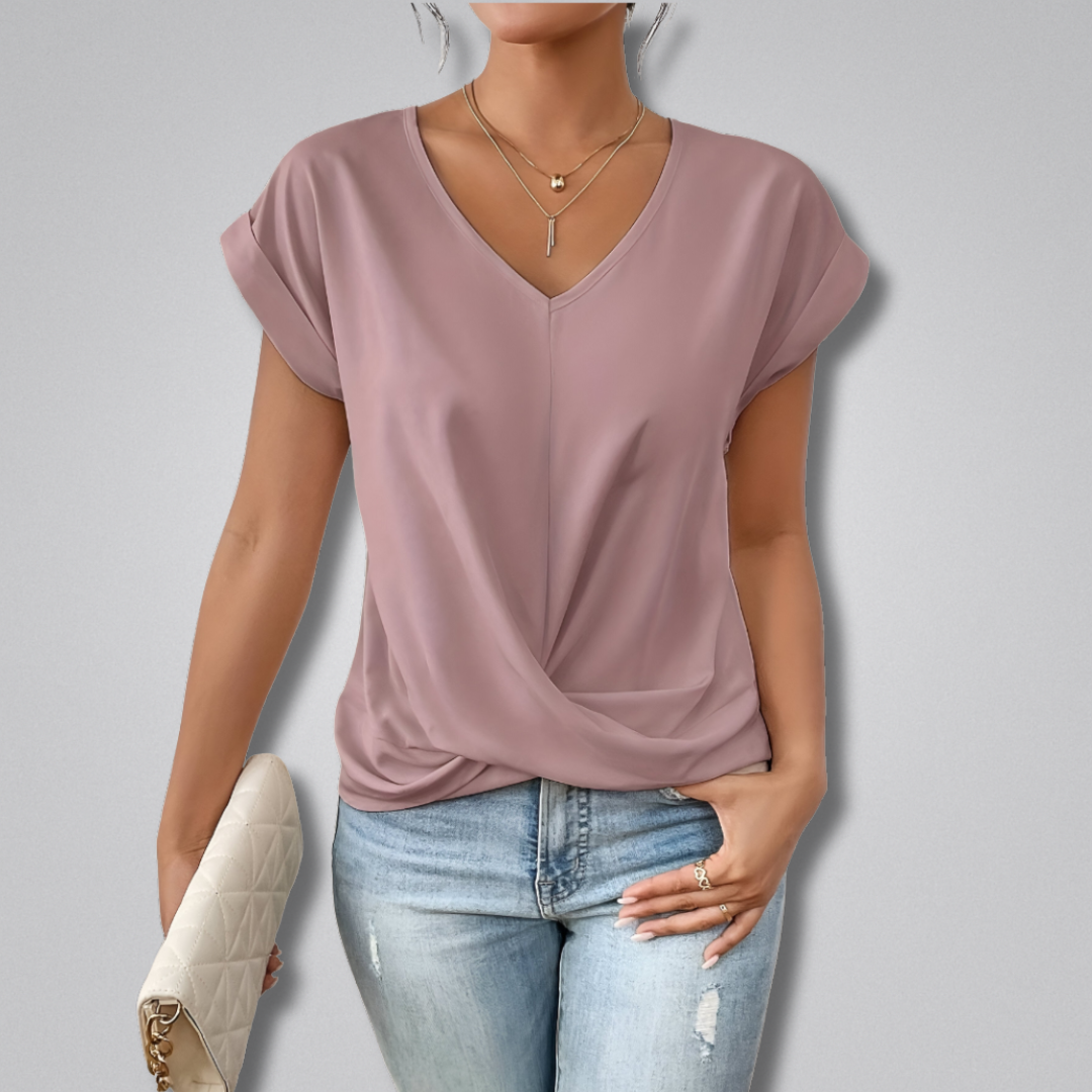 Isabel Draped V-Neck Top