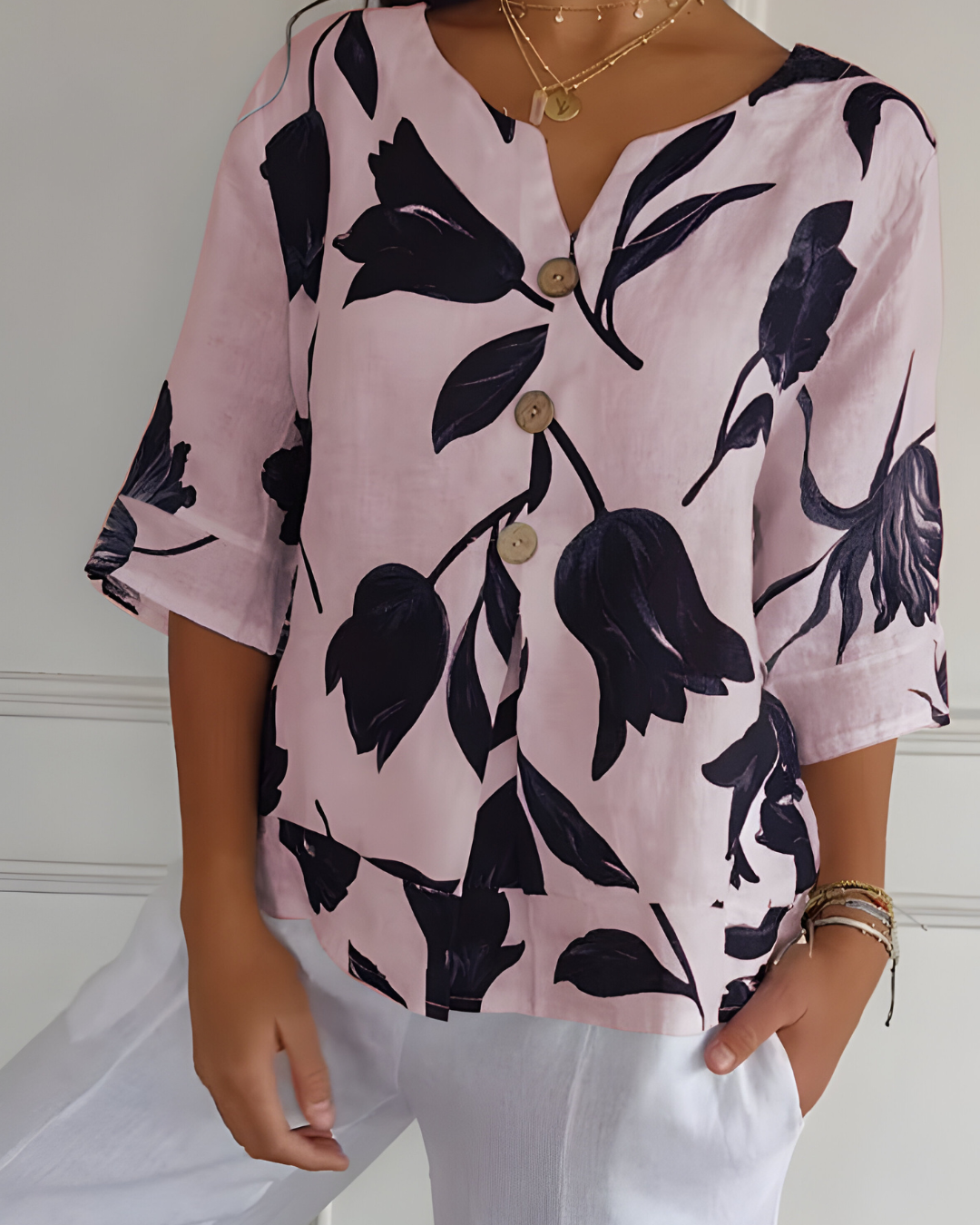 Lily Relaxed V-Neck Blouse