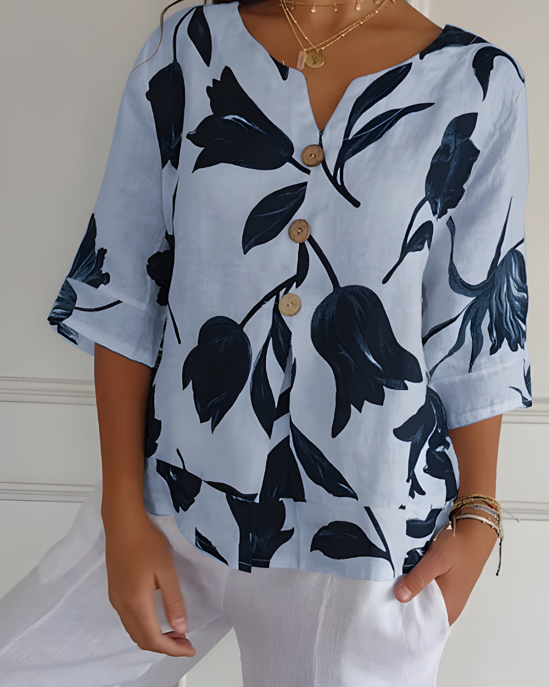 Lily Relaxed V-Neck Blouse