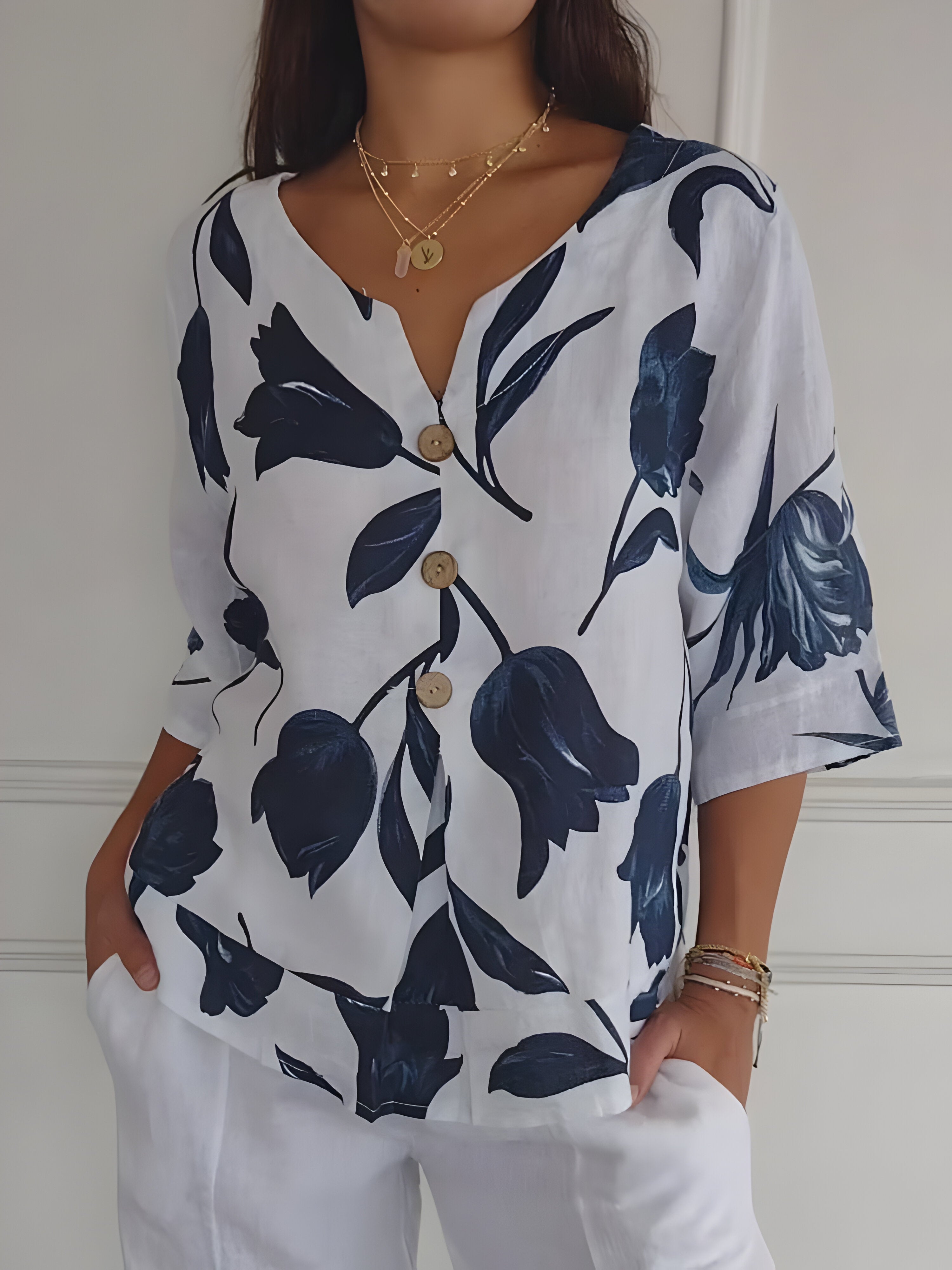 Lily Relaxed V-Neck Blouse