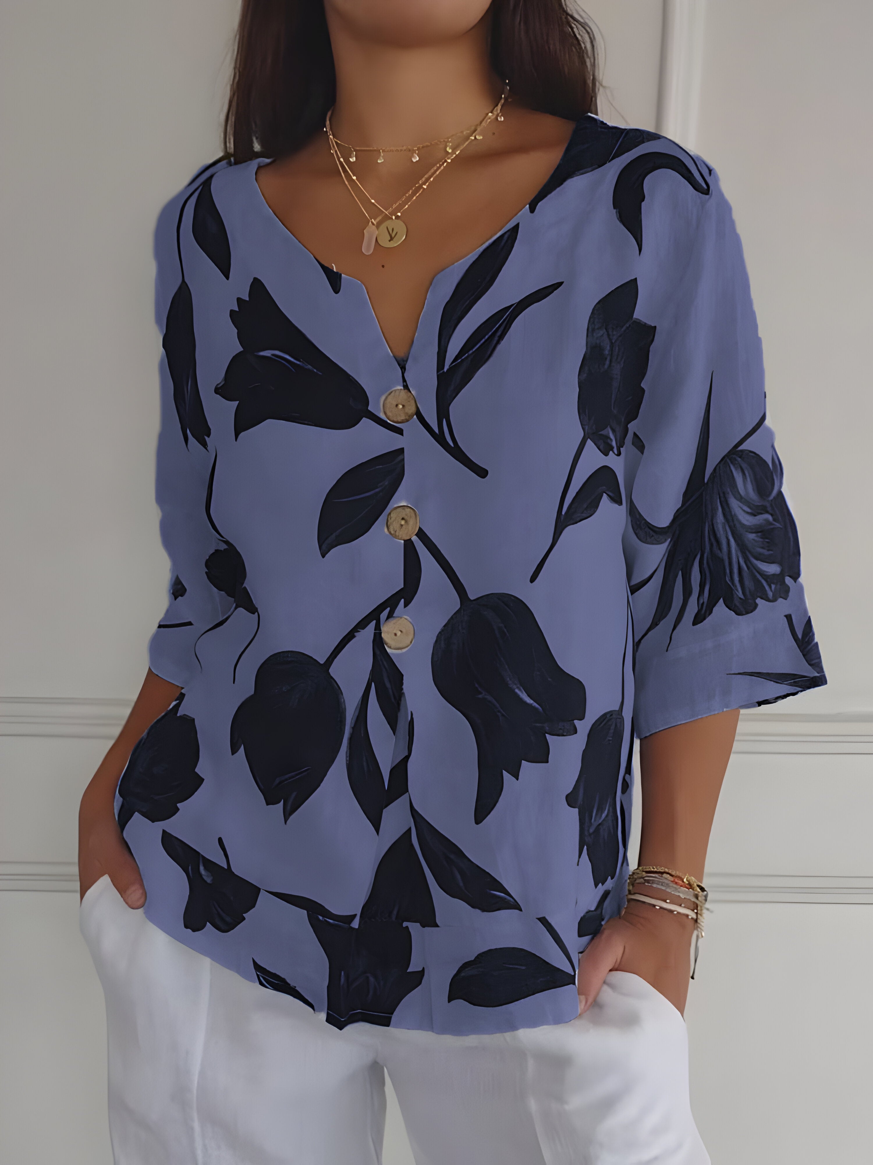 Lily Relaxed V-Neck Blouse