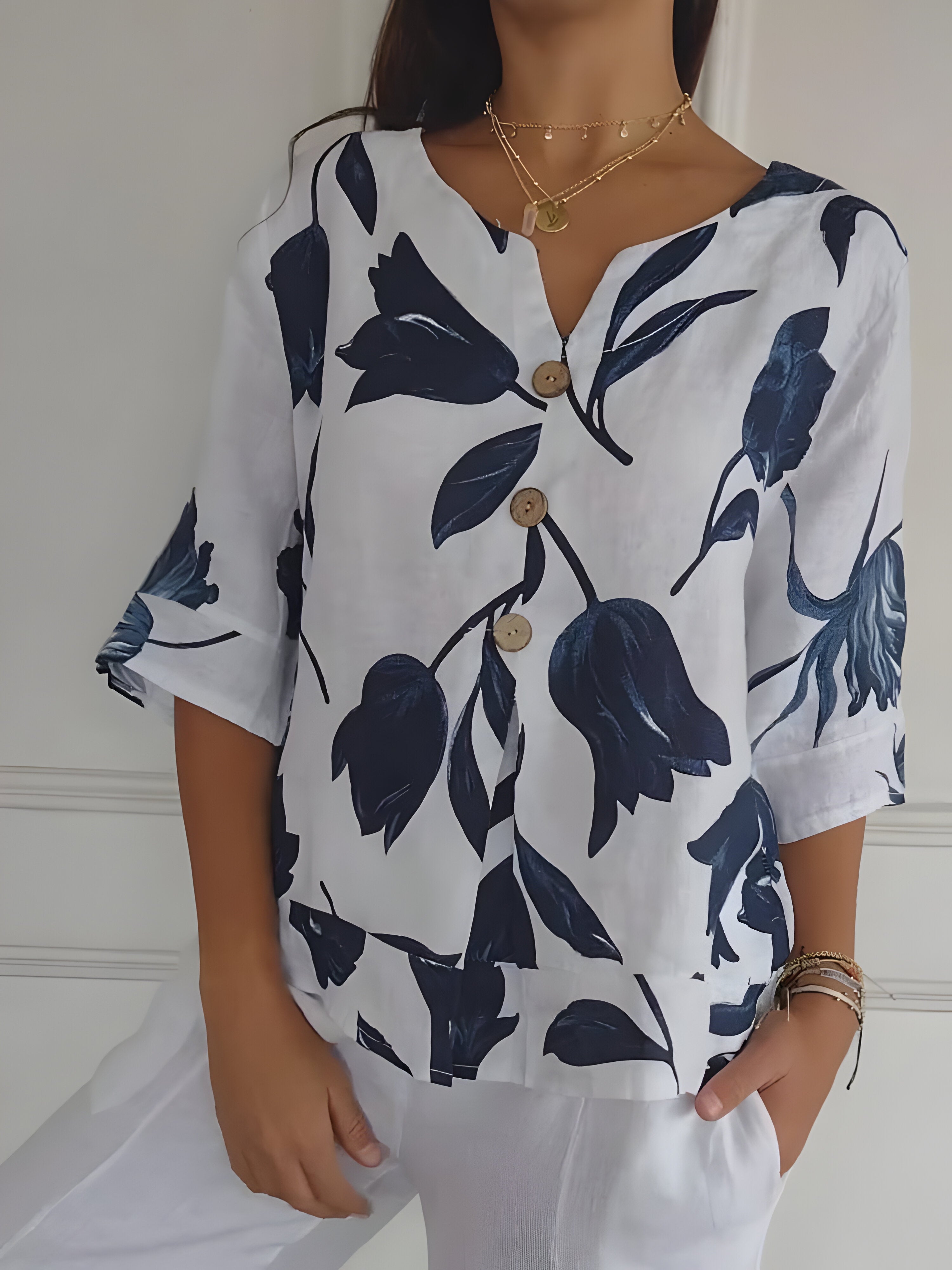Lily Relaxed V-Neck Blouse