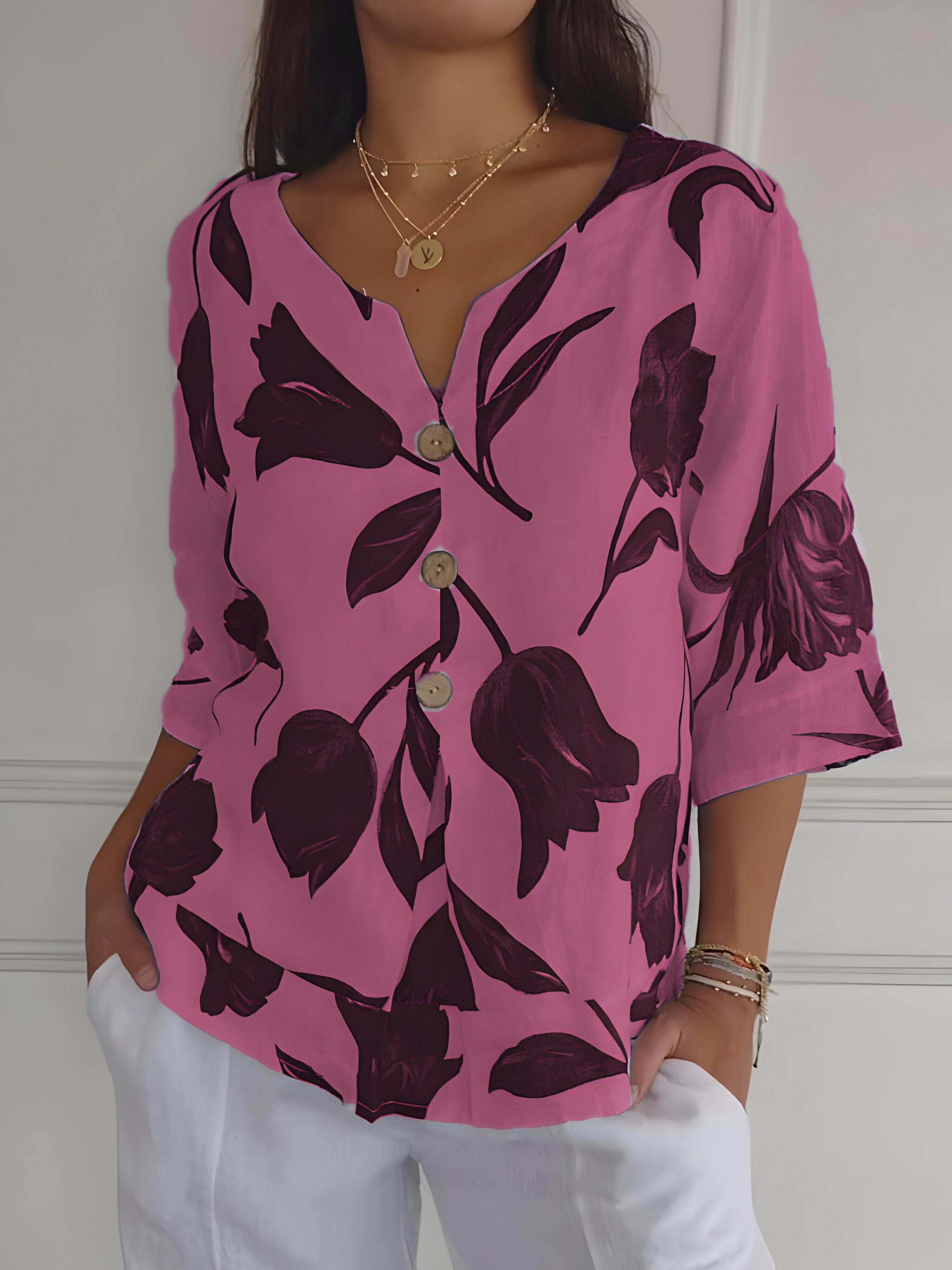 Lily Relaxed V-Neck Blouse