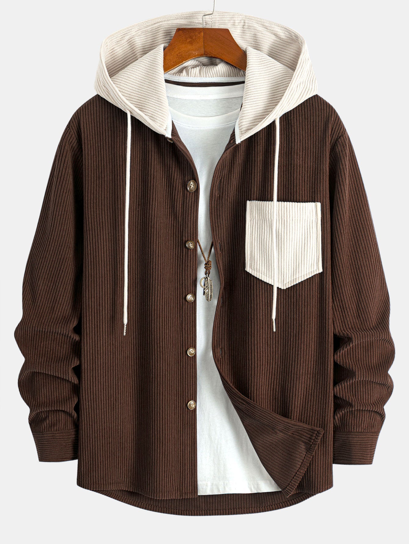 Landon Hooded Corduroy Jacket