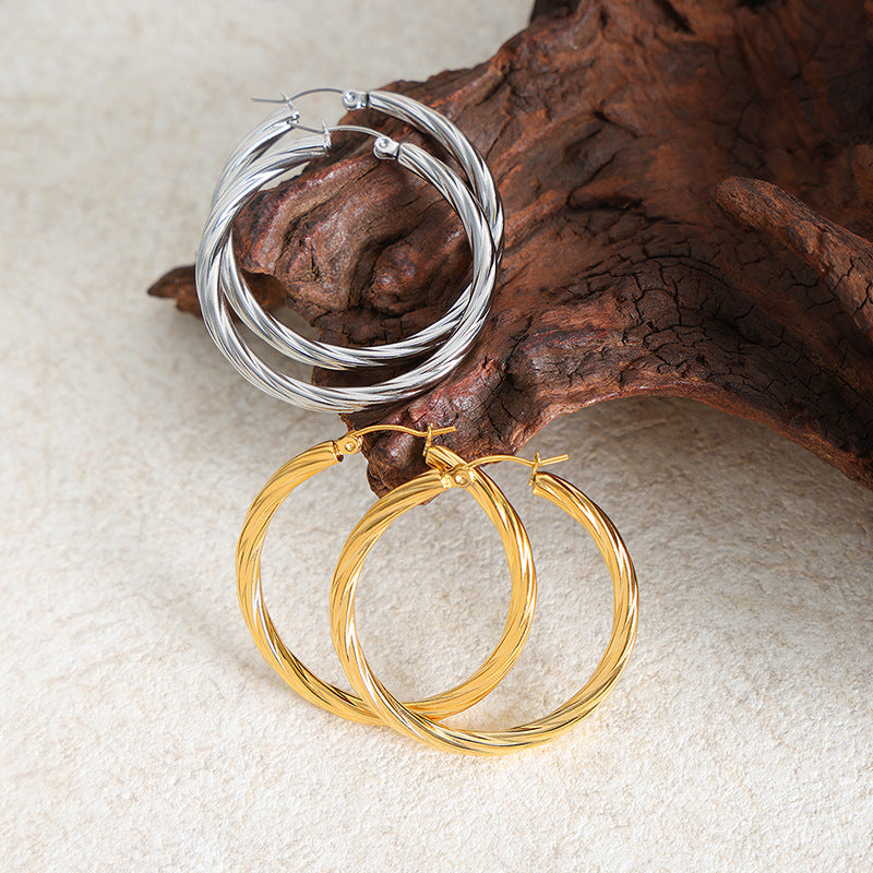 Avery Twist Hoop Earrings