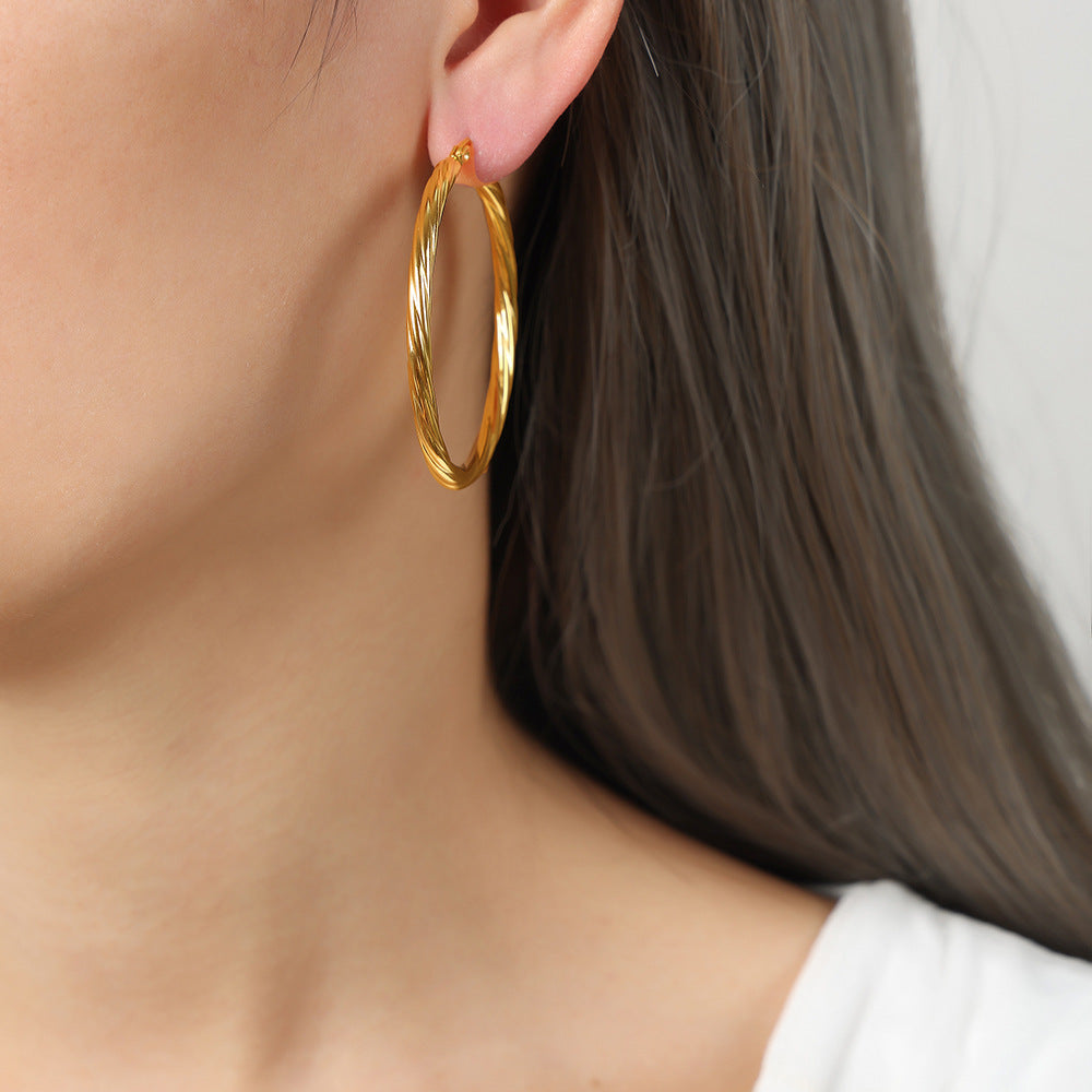 Avery Twist Hoop Earrings