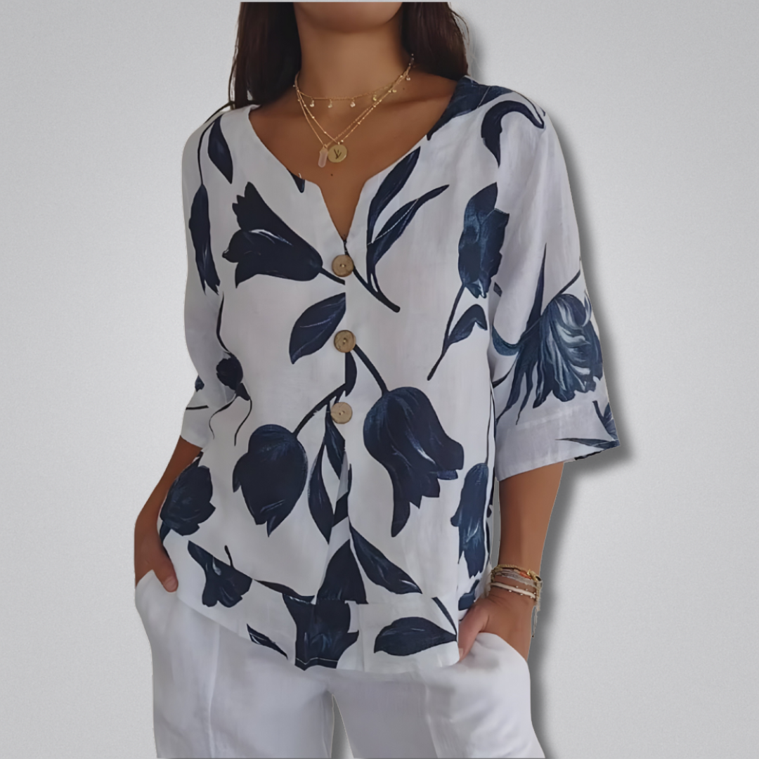 Lily Relaxed V-Neck Blouse