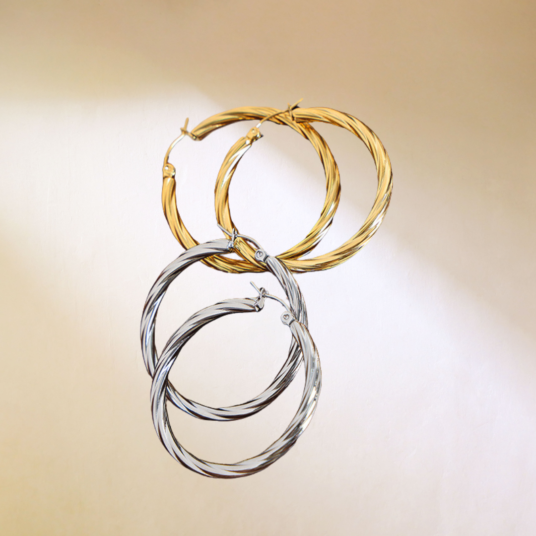 Avery Twist Hoop Earrings