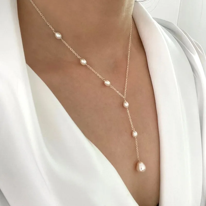 Elara Pearl Drop Chain